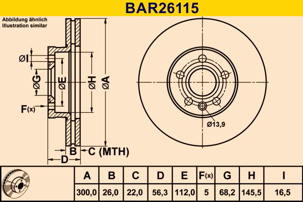 Barum BAR26115 - Гальмівний диск autozip.com.ua