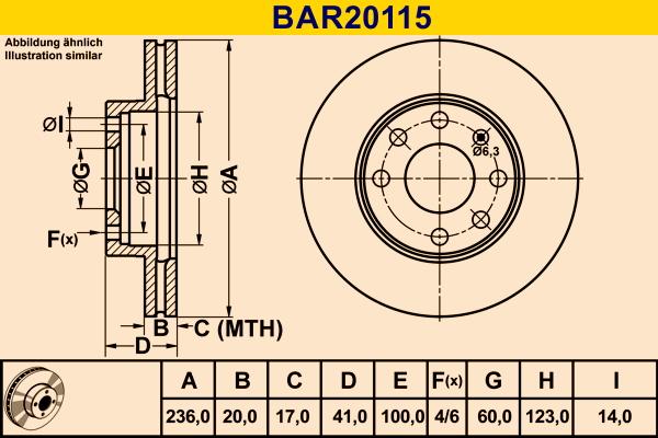 Barum BAR20115 - Гальмівний диск autozip.com.ua