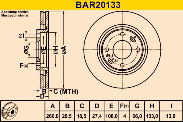 Barum BAR20133 - Гальмівний диск autozip.com.ua