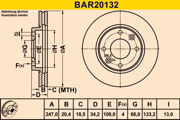 Barum BAR20132 - Гальмівний диск autozip.com.ua