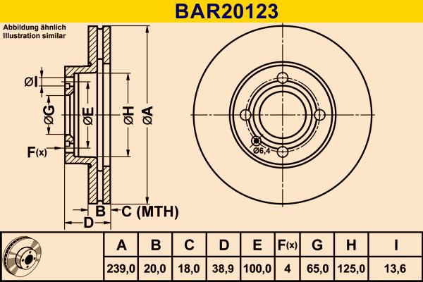 Barum BAR20123 - Гальмівний диск autozip.com.ua