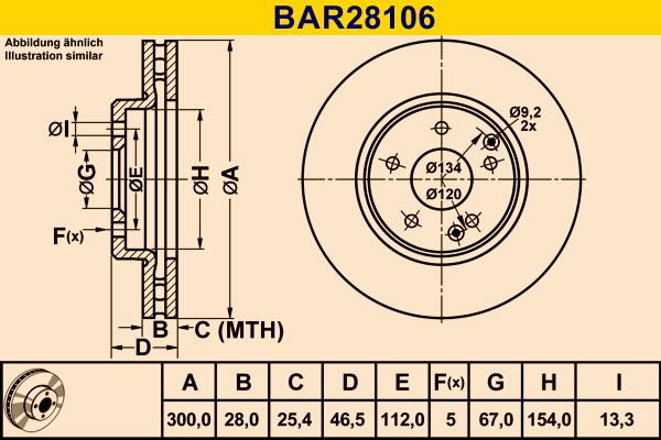 Barum BAR28106 - Гальмівний диск autozip.com.ua