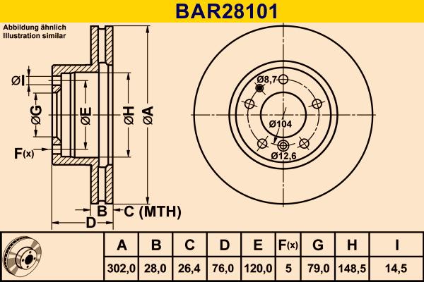 Barum BAR28101 - Гальмівний диск autozip.com.ua