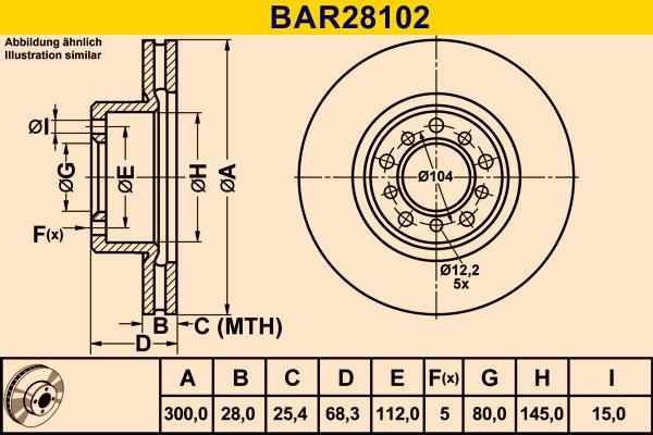 Barum BAR28102 - Гальмівний диск autozip.com.ua