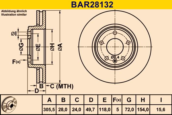 Barum BAR28132 - Гальмівний диск autozip.com.ua