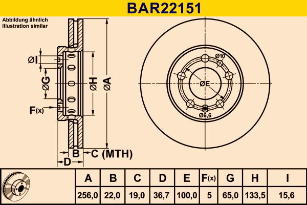 Barum BAR22151 - Гальмівний диск autozip.com.ua