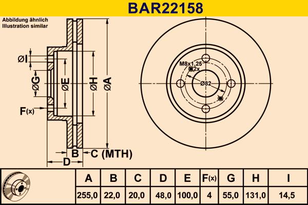 Barum BAR22158 - Гальмівний диск autozip.com.ua