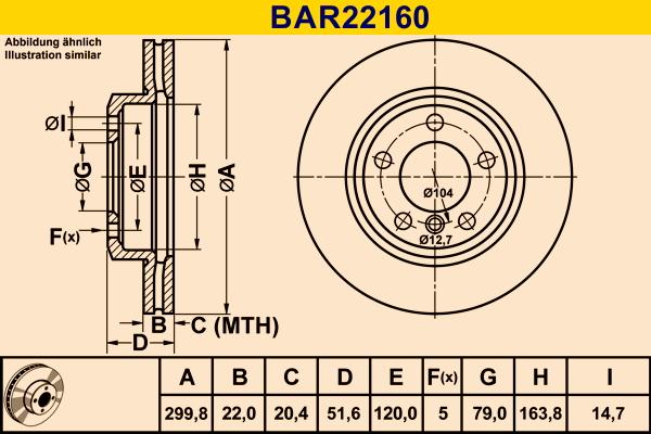 Barum BAR22160 - Гальмівний диск autozip.com.ua