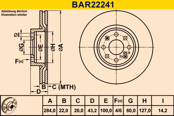 Barum BAR22241 - Гальмівний диск autozip.com.ua