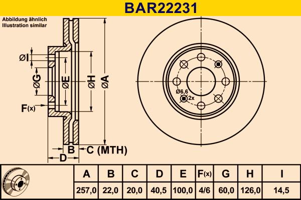 Barum BAR22231 - Гальмівний диск autozip.com.ua