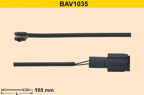 Barum BAV1035 - Сигналізатор, знос гальмівних колодок autozip.com.ua