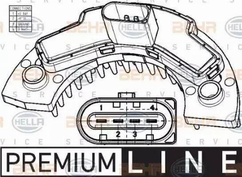 BEHR HELLA SERVICE 5HL 351 029-101 - Регулятор, вентилятор салону autozip.com.ua
