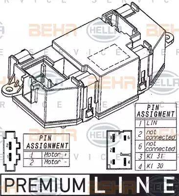 BEHR HELLA SERVICE 5HL 351 321-521 - Регулятор, вентилятор салону autozip.com.ua