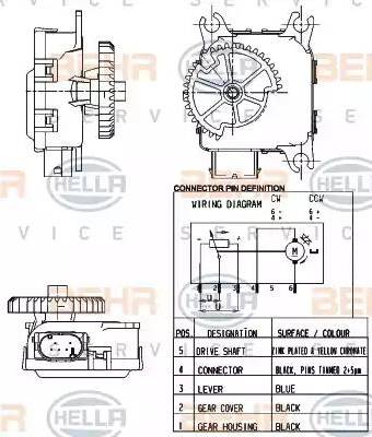 BEHR HELLA Service 6NW 351 344-001 - Регулювальний елемент, змішувальний клапан autozip.com.ua