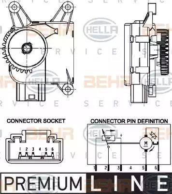 BEHR HELLA SERVICE 6NW 351 344-021 - Регулювальний елемент, змішувальний клапан autozip.com.ua