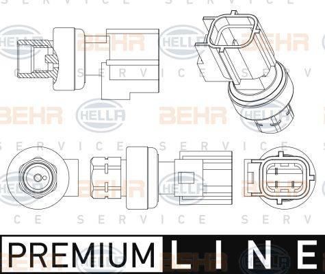 BEHR HELLA Service 6ZL 351 005-501 - Пневматичний вимикач, кондиціонер autozip.com.ua