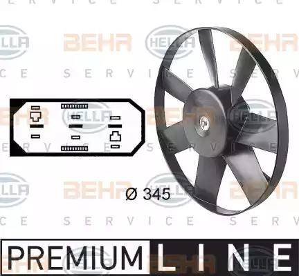 BEHR HELLA Service 8EW 009 144-581 - Вентилятор, охолодження двигуна autozip.com.ua