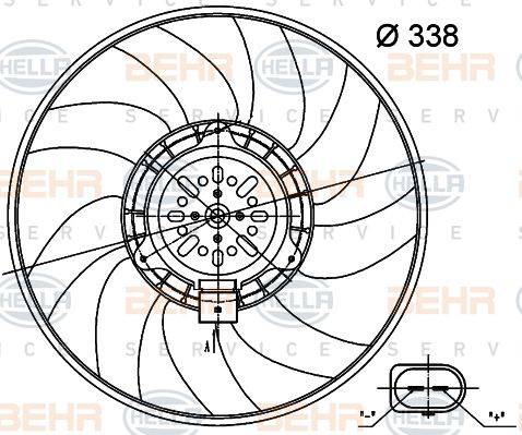 BEHR HELLA Service 8EW 351 000-484 - Вентилятор, охолодження двигуна autozip.com.ua