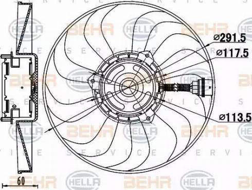 BEHR HELLA Service 8EW 351 039-781 - Вентилятор, охолодження двигуна autozip.com.ua