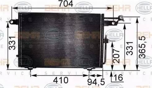 BEHR HELLA SERVICE 8FC 351 035-531 - Конденсатор, кондиціонер autozip.com.ua