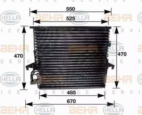 BEHR HELLA SERVICE 8FC 351 035-001 - Конденсатор, кондиціонер autozip.com.ua