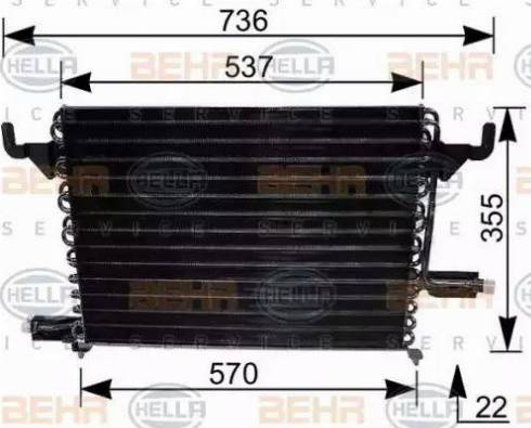 BEHR HELLA SERVICE 8FC 351 035-311 - Конденсатор, кондиціонер autozip.com.ua