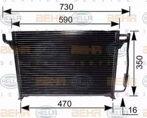 BEHR HELLA SERVICE 8FC 351 035-281 - Конденсатор, кондиціонер autozip.com.ua