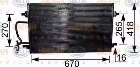 BEHR HELLA SERVICE 8FC 351 036-391 - Конденсатор, кондиціонер autozip.com.ua