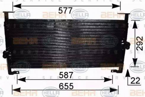 BEHR HELLA SERVICE 8FC 351 036-371 - Конденсатор, кондиціонер autozip.com.ua