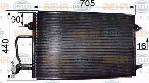 BEHR HELLA SERVICE 8FC 351 038-441 - Конденсатор, кондиціонер autozip.com.ua