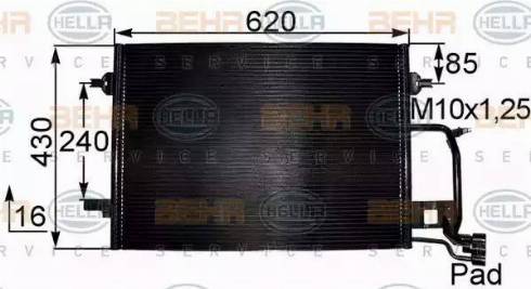 BEHR HELLA SERVICE 8FC 351 038-421 - Конденсатор, кондиціонер autozip.com.ua