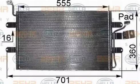 BEHR HELLA SERVICE 8FC 351 038-691 - Конденсатор, кондиціонер autozip.com.ua