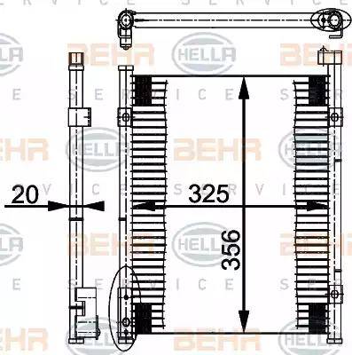 BEHR HELLA Service 8FC 351 037-021 - Конденсатор, кондиціонер autozip.com.ua