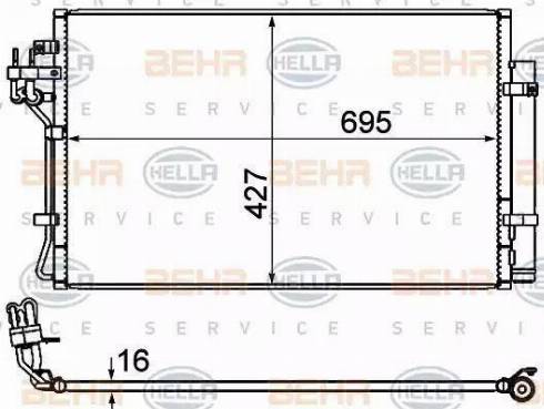 BEHR HELLA Service 8FC 351 344-644 - Конденсатор, кондиціонер autozip.com.ua