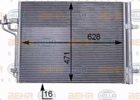 BEHR HELLA SERVICE 8FC 351 343-191 - Конденсатор, кондиціонер autozip.com.ua