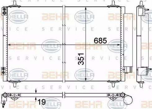 BEHR HELLA SERVICE 8FC 351 309-411 - Конденсатор, кондиціонер autozip.com.ua