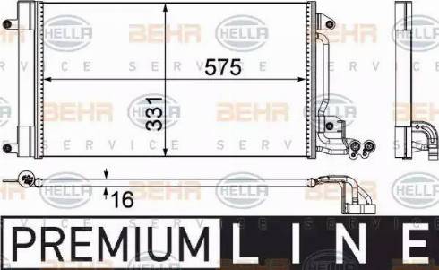 BEHR HELLA Service 8FC 351 309-131 - Конденсатор, кондиціонер autozip.com.ua