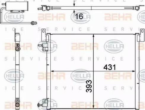 BEHR HELLA Service 8FC 351 304-481 - Конденсатор, кондиціонер autozip.com.ua