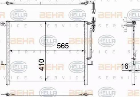 BEHR HELLA SERVICE 8FC 351 304-511 - Конденсатор, кондиціонер autozip.com.ua