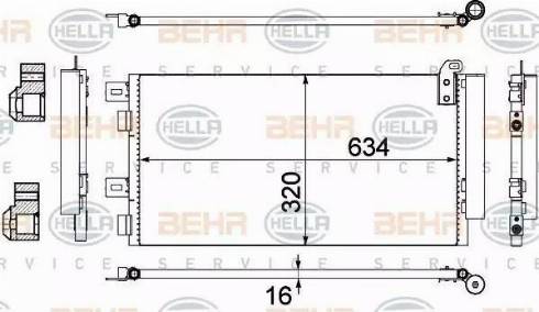BEHR HELLA SERVICE 8FC 351 300-644 - Конденсатор, кондиціонер autozip.com.ua