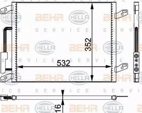 BEHR HELLA Service 8FC 351 301-101 - Конденсатор, кондиціонер autozip.com.ua