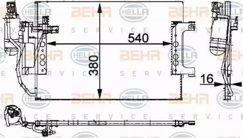 BEHR HELLA Service 8FC 351 301-394 - Конденсатор, кондиціонер autozip.com.ua