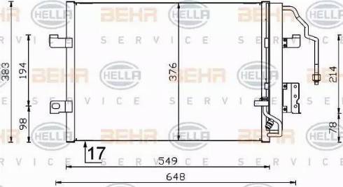 BEHR HELLA Service 8FC 351 301-364 - Конденсатор, кондиціонер autozip.com.ua