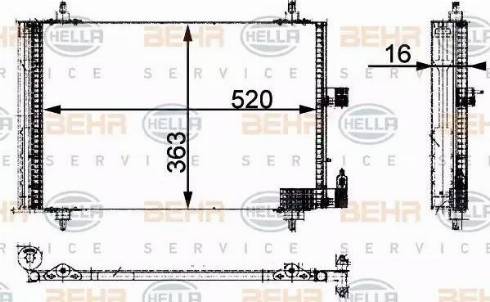 BEHR HELLA Service 8FC 351 301-384 - Конденсатор, кондиціонер autozip.com.ua