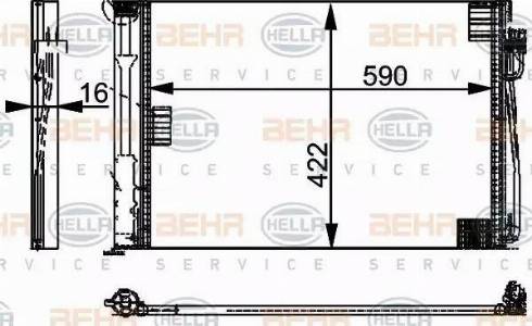 BEHR HELLA SERVICE 8FC 351 301-324 - Конденсатор, кондиціонер autozip.com.ua