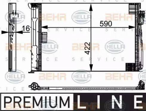 BEHR HELLA SERVICE 8FC 351 301-321 - Конденсатор, кондиціонер autozip.com.ua