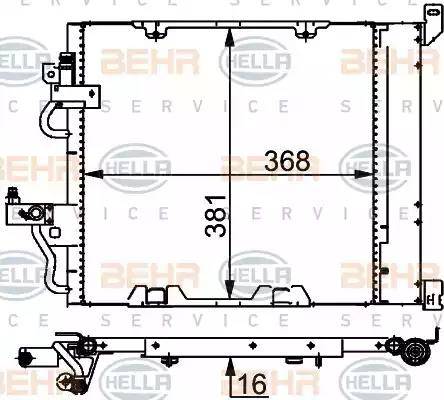 BEHR HELLA Service 8FC 351 301-754 - Конденсатор, кондиціонер autozip.com.ua