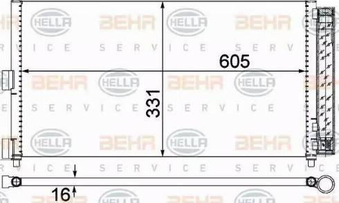 BEHR HELLA SERVICE 8FC 351 301-714 - Конденсатор, кондиціонер autozip.com.ua