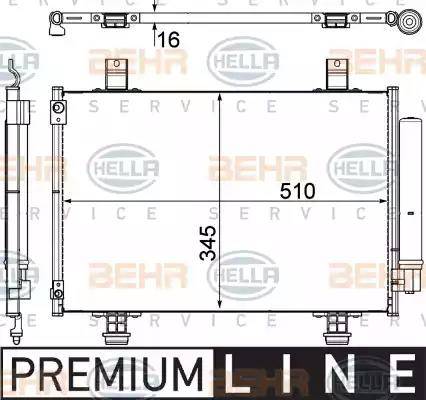 BEHR HELLA Service 8FC 351 303-491 - Конденсатор, кондиціонер autozip.com.ua