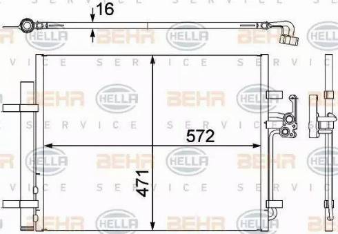 BEHR HELLA Service 8FC 351 303-201 - Конденсатор, кондиціонер autozip.com.ua